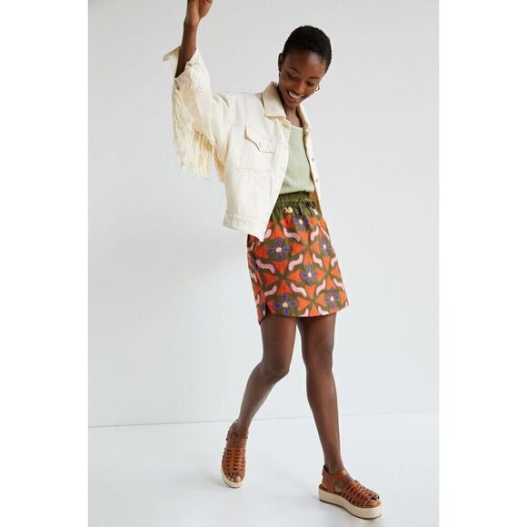 Anthropologie Maeve Embroidered Mini Skirt Small S NEW - Picture 1 of 3